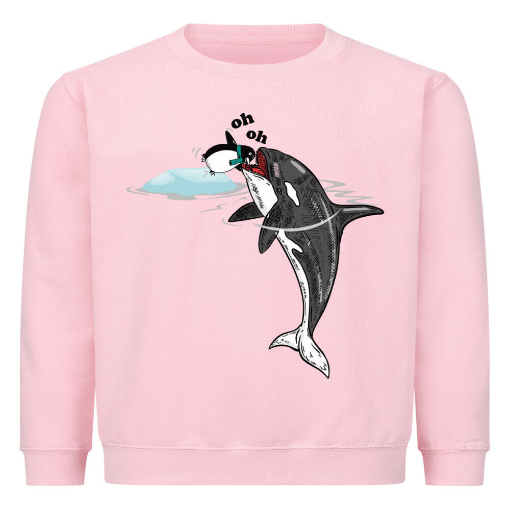 Classic Sweatshirt Kids in Pink mit Wal und Pinguin Motiv