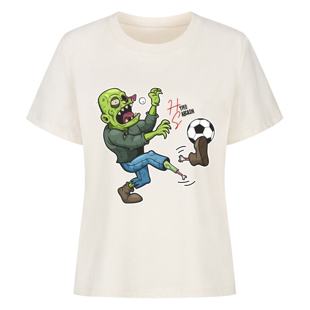 Premium Organic Shirt Women in Natural mit Zombie Motiv und dem Hyped Sarcasm Logo