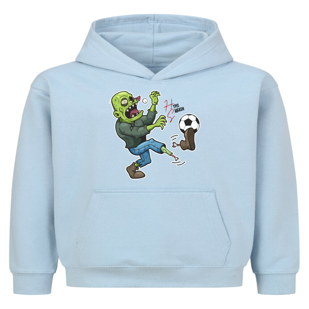 Classic Hoodie Kids in Babyblau mit Zombie Motiv und Hyped Sarcasm Logo