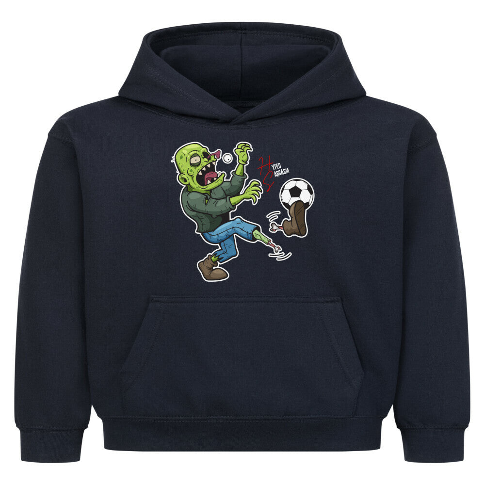 Classic Hoodie Kids in French Navy mit Zombie Motiv und Hyped Sarcasm Logo