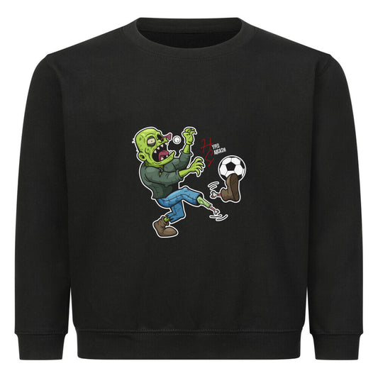 Classic Sweatshirt Kids in Schwarz mit Zombie Motiv und Hyped Sarcasm Logo