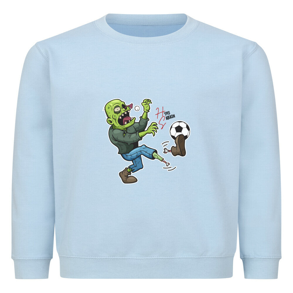 Classic Sweatshirt Kids in Babyblau mit Zombie Motiv und Hyped Sarcasm Logo