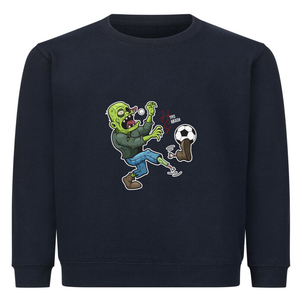 Classic Sweatshirt Kids in French Navy mit Zombie Motiv und Hyped Sarcasm Logo