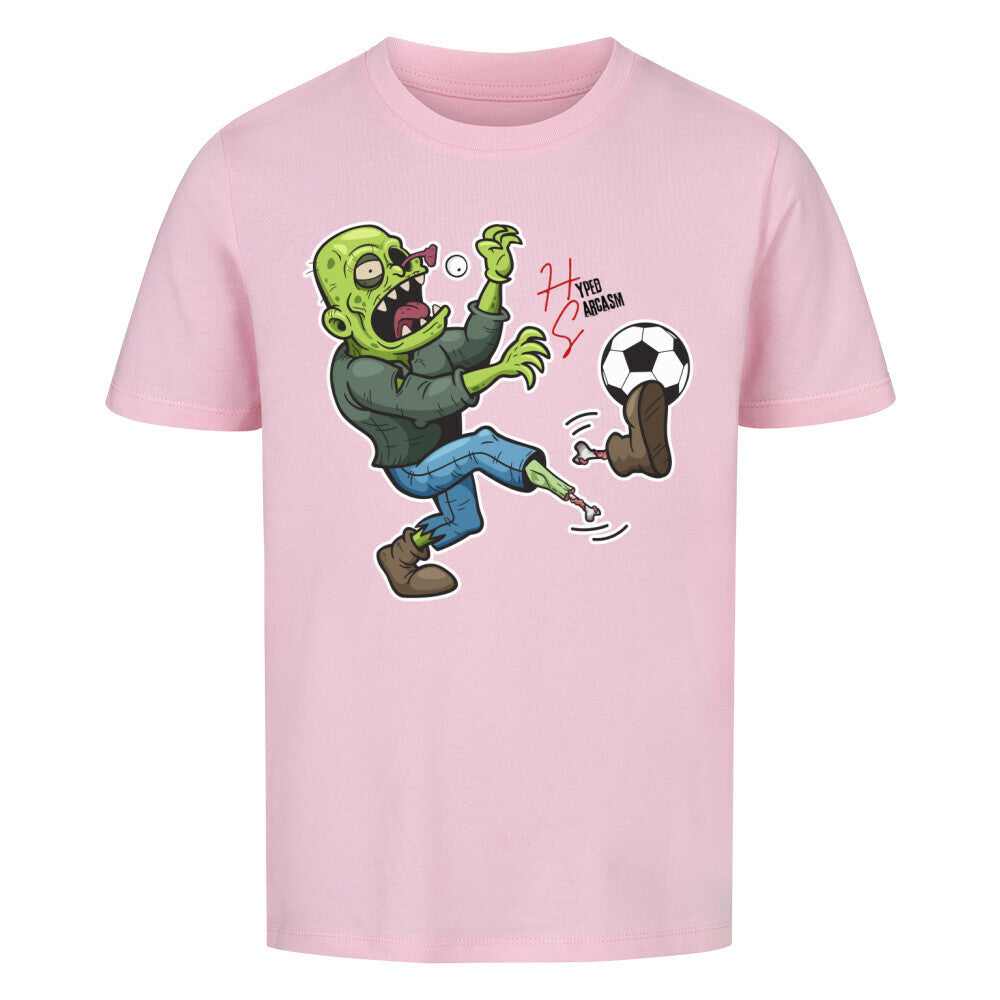 Premium Organic Shirt Kids in Pink und Zombie Motiv und Hyped Sarcasm Logo
