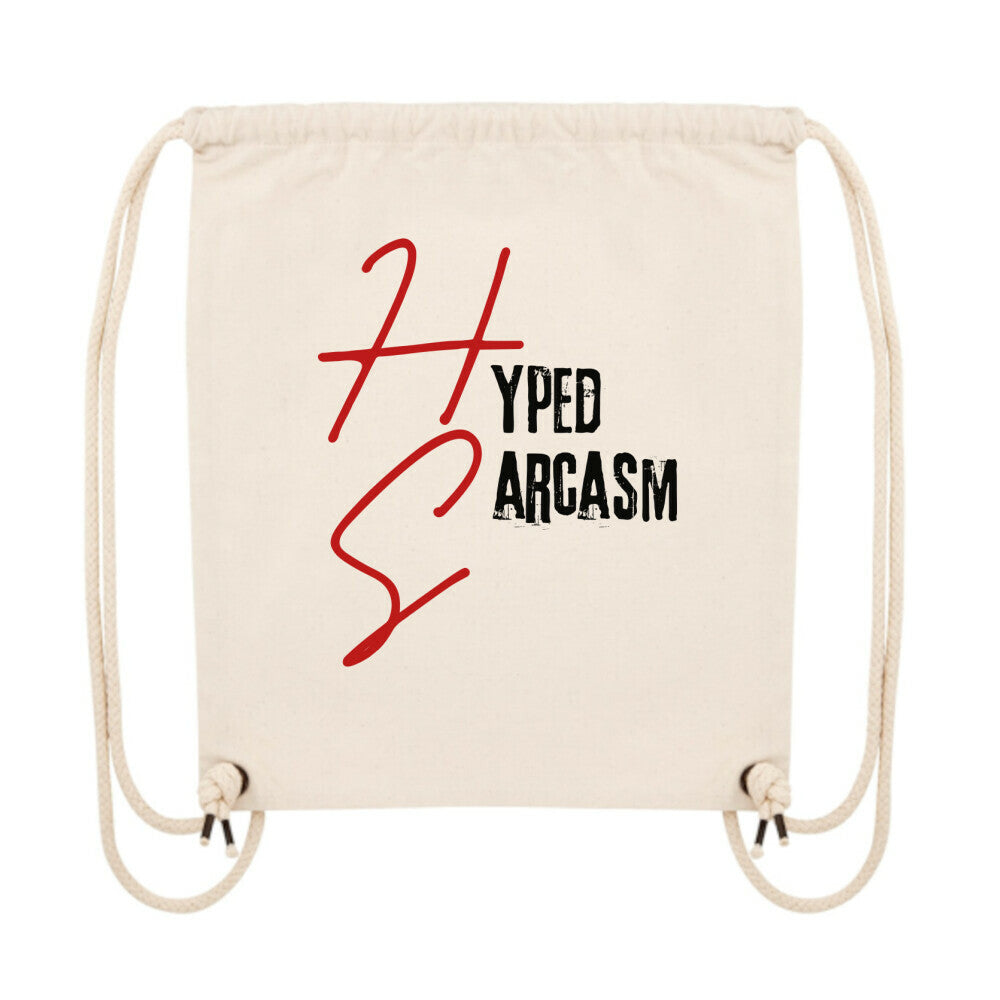 Gym Bag in Natural und Hyped Sarcasm Logo Rückansicht