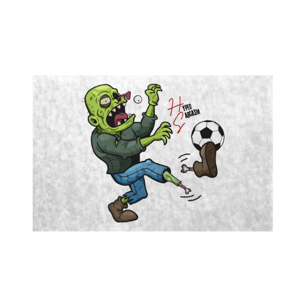 Fußmatte in Weiß mit Zombie Motiv und Hyped Sarcasm Log