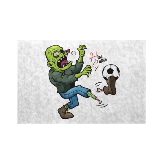 Fußmatte in Weiß mit Zombie Motiv und Hyped Sarcasm Log