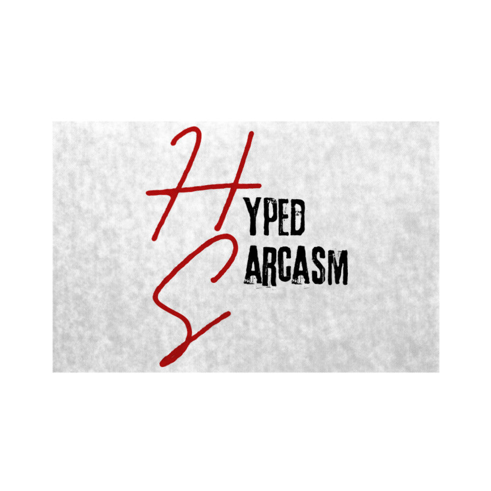 Fußmatte in Weiß mit Hyped Sarcasm Logo