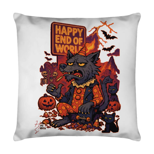 Deko Kissen mit Halloween Wolf Motiv
