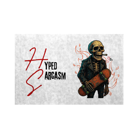 Fußmatte mit Halloween Skelett Design und Hyped Sarcasm Logo
