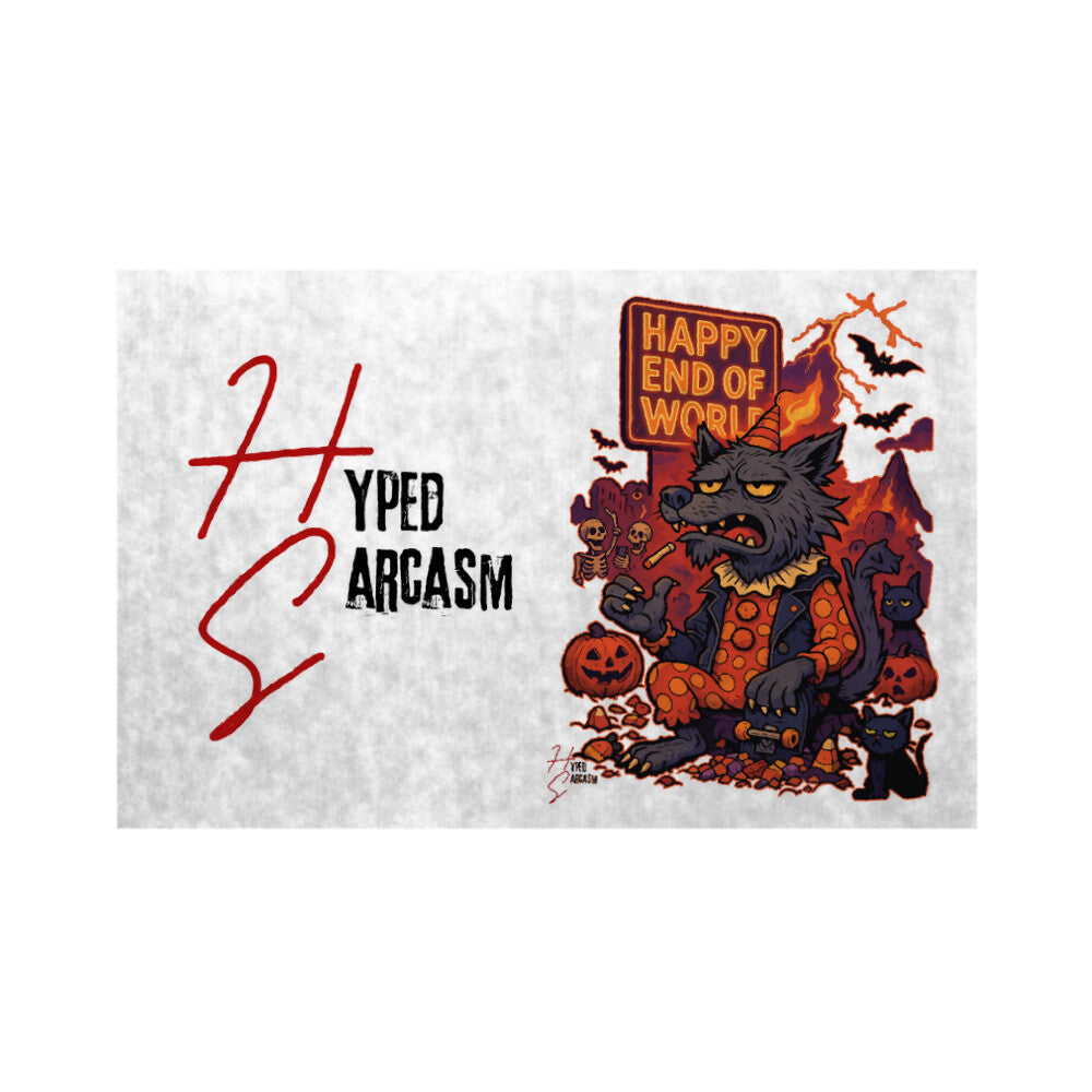 Fußmatte mit Halloween Wolf Design und Hyped Sarcasm Logo