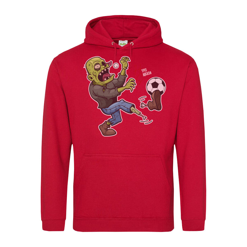 Classic Hoodie in Rot mit Zombie Motiv und Hyped Sarcasm Logo