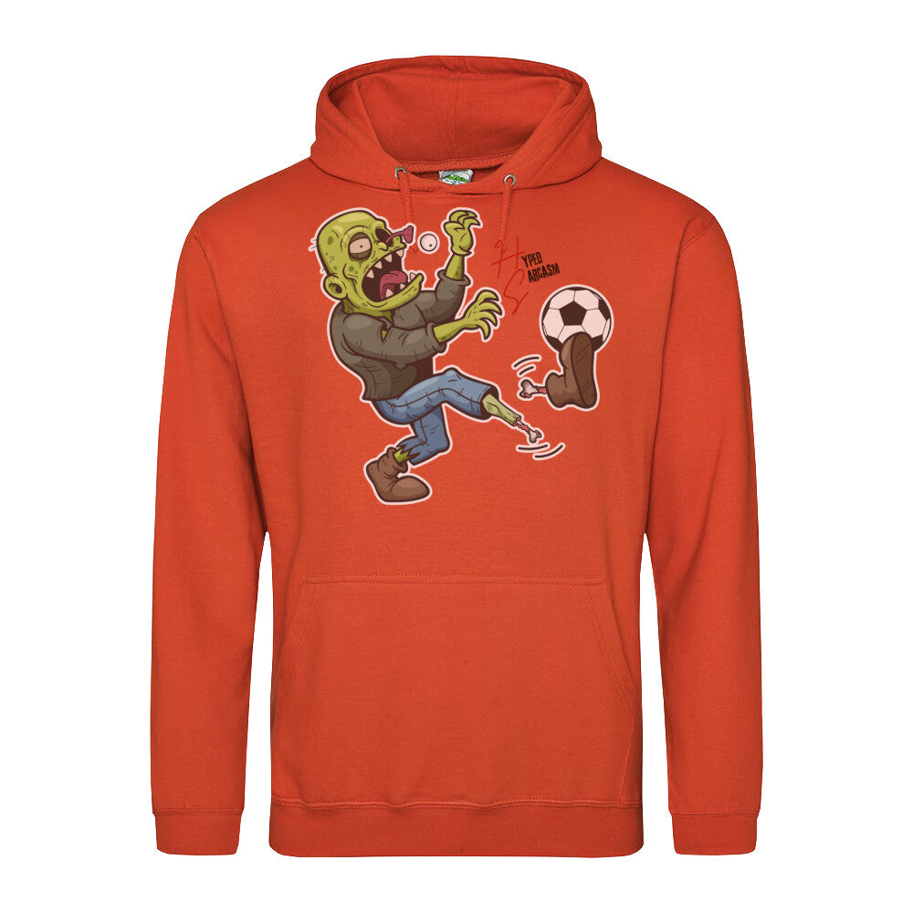 Classic Hoodie in Orange mit Zombie Motiv und Hyped Sarcasm Logo