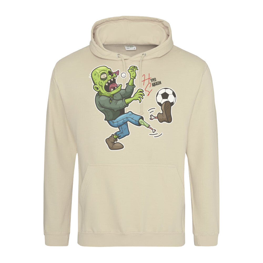 Classic Hoodie in Beige mit Zombie Motiv und Hyped Sarcasm Logo