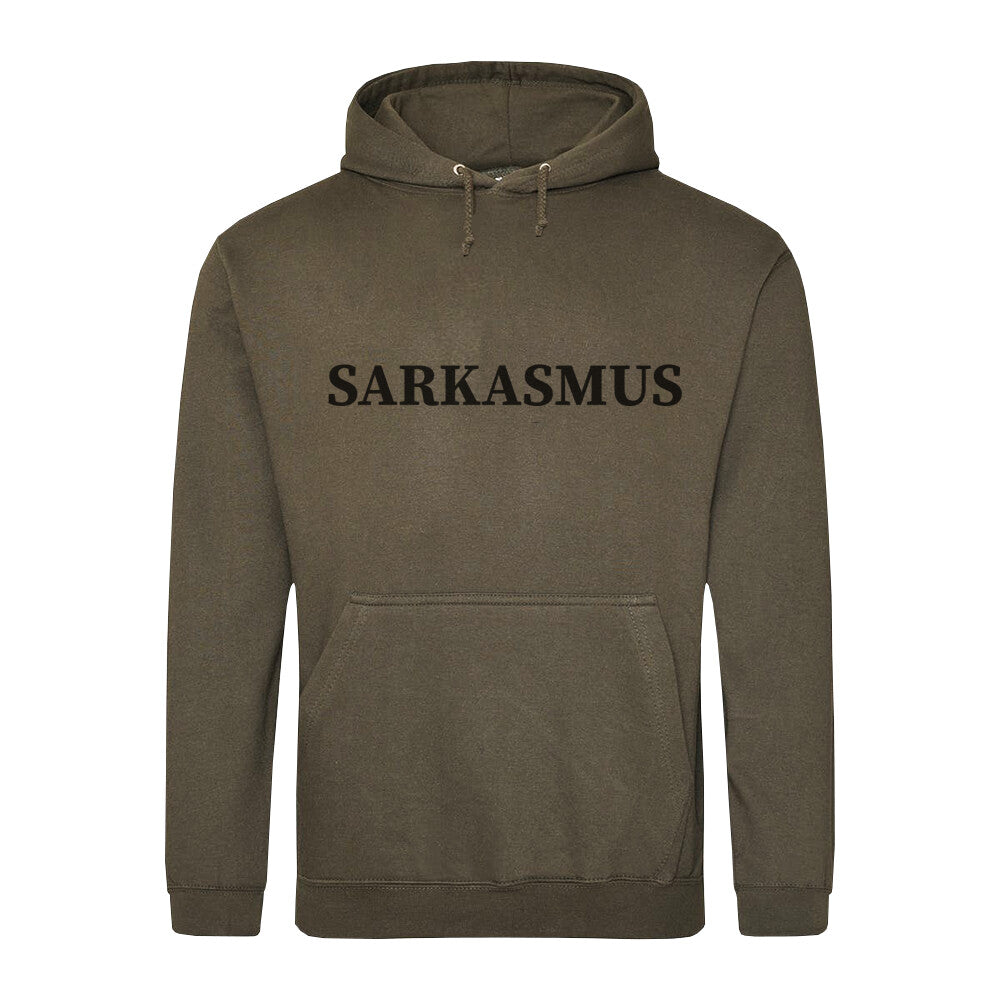 Classic Hoodie Sarkasmus in Dunkelgrau - Vorderansicht mit satirischem Spruch